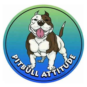 Imagine This 4-3/4-Inch by 4-3/4-Inch Car Magnet Dog Attitude, Pit Bull